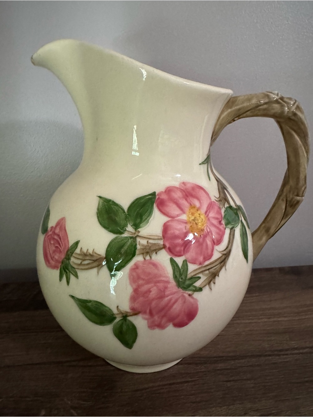 Vintage Franciscan Desert Rose 9" Pitcher 64 oz USA Hand Decorated Chipped